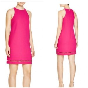 Trina Turk Alek Sleeveless Cutout Hem Shift Dress in Pink